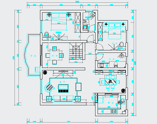 两室两厅一厨一卫住宅装修设计图免费下载 - 建筑装修图 - 土木工程网